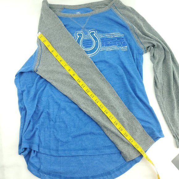 NFL Womens Blue Gray Indianapolis Lightweight Long Sleeve Activewear Top Size 1 - Picture 9 of 13